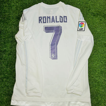 Cristiano Ronaldo Real Madrid 2015 2016 Long Sleeve Jersey Camiseta Shirt Maglia L SKU# S12653 foreversoccerjerseys