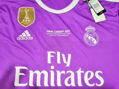 Cristiano Ronaldo Real Madrid 2016 2017 UEFA FINAL Purple Away Soccer Long Sleeve Jersey Shirt BNWT XL SKU# AI5159 Adidas