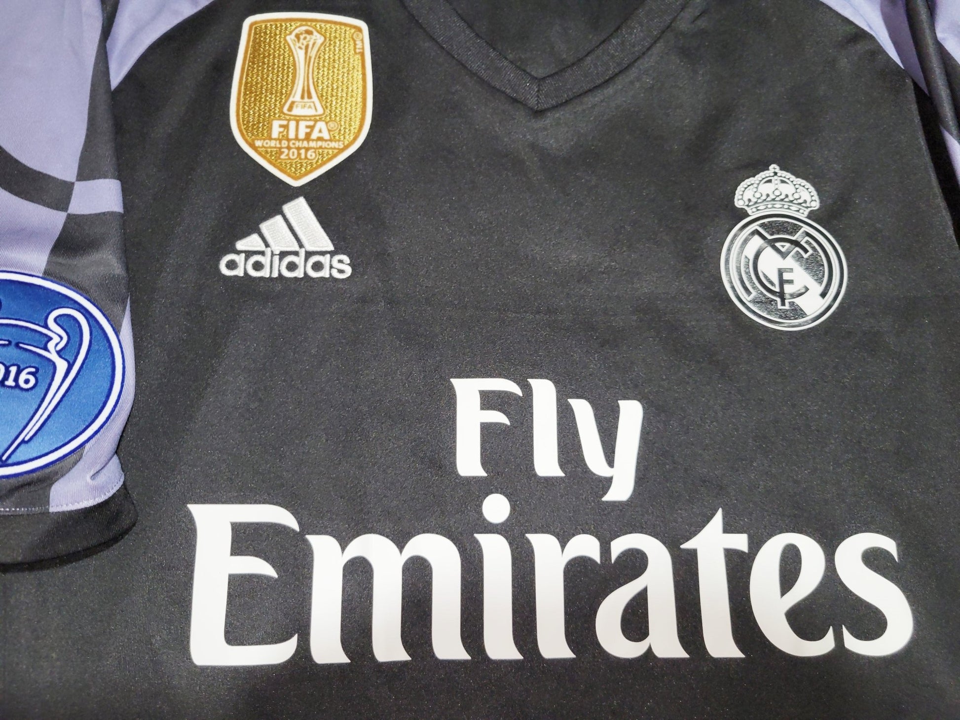 Cristiano Ronaldo Real Madrid 2016 2017 UEFA Third Soccer Jersey Shirt L SKU# AI5139 Adidas