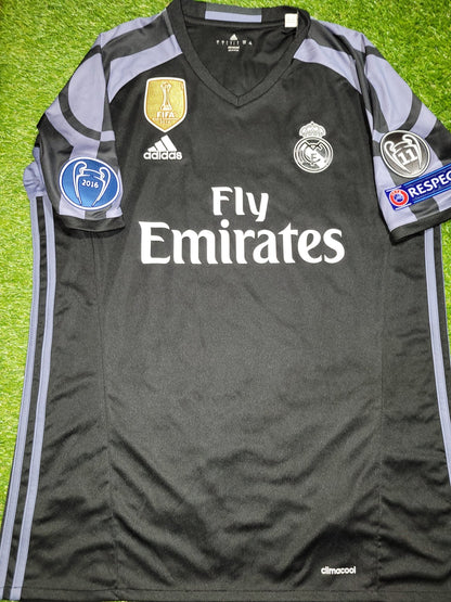 Cristiano Ronaldo Real Madrid 2016 2017 UEFA Third Soccer Jersey Shirt L SKU# AI5139 Adidas