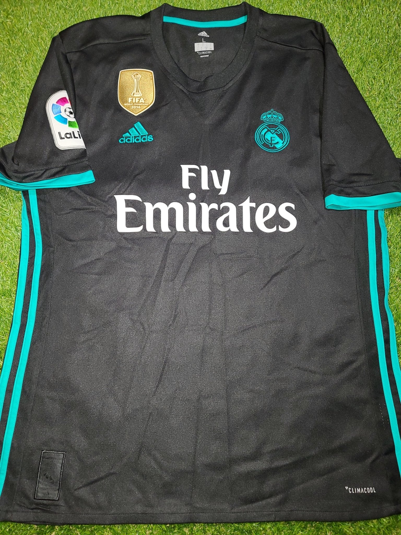Cristiano Ronaldo Real Madrid 2017 2018 Black Jersey Shirt Maglia L SKU# BR3543 foreversoccerjerseys