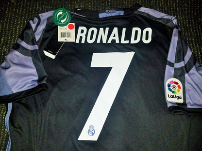 Cristiano Ronaldo Real Madrid Black Jersey 2016 2017 Shirt Camiseta BNWT XL - foreversoccerjerseys