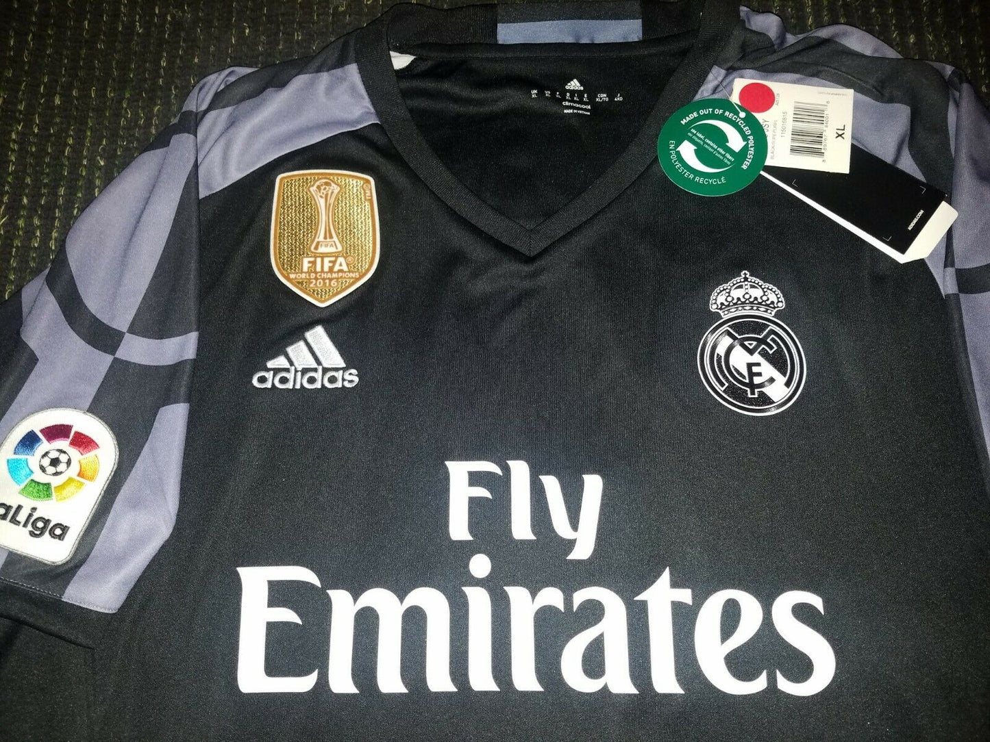 Cristiano Ronaldo Real Madrid Black Jersey 2016 2017 Shirt Camiseta BNWT XL - foreversoccerjerseys