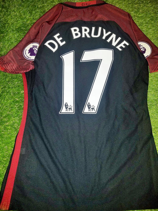 De Bruyne Manchester City MATCH WORN 2016 2017 Black Jersey Shirt L SKU# 776902-011 foreversoccerjerseys