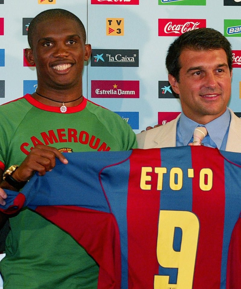 Eto'o Barcelona DEBUT SEASON 2004 2005 Jersey Shirt Camiseta Maglia XL SKU# 118861 foreversoccerjerseys