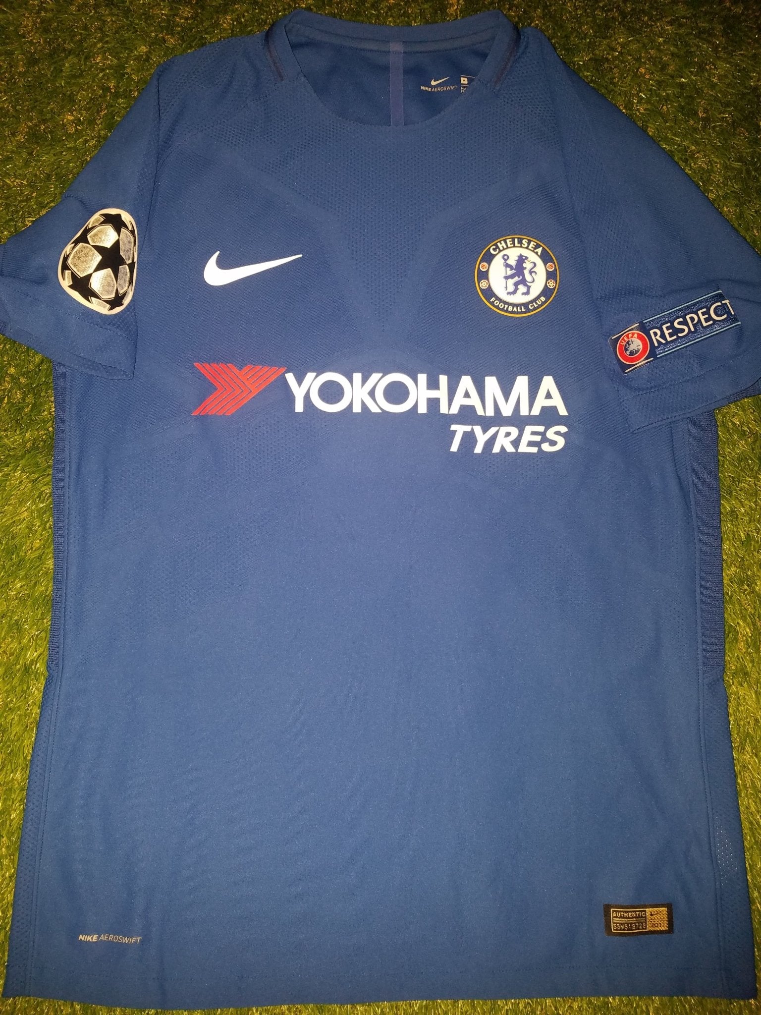 Fabregas Chelsea 2017 - 2018 Home UEFA AEROSWIFT PLAYER ISSUE Jersey Shirt Camiseta SKU# 905518-496 M foreversoccerjerseys