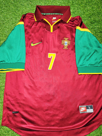 Figo Portugal 1998 Nike Home Soccer Jersey Shirt L Nike
