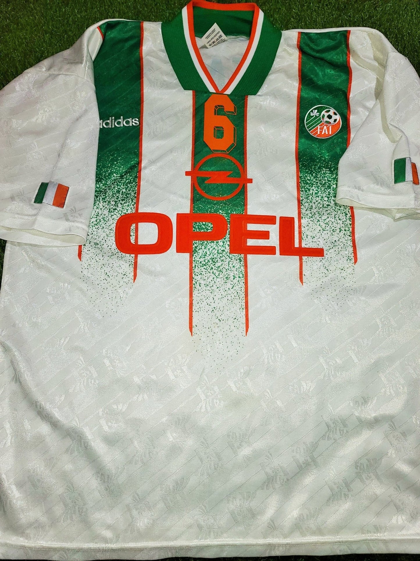 Keane Ireland Umbro 1994 WORLD CUP Away White Umbro Jersey Shirt Trikot L foreversoccerjerseys