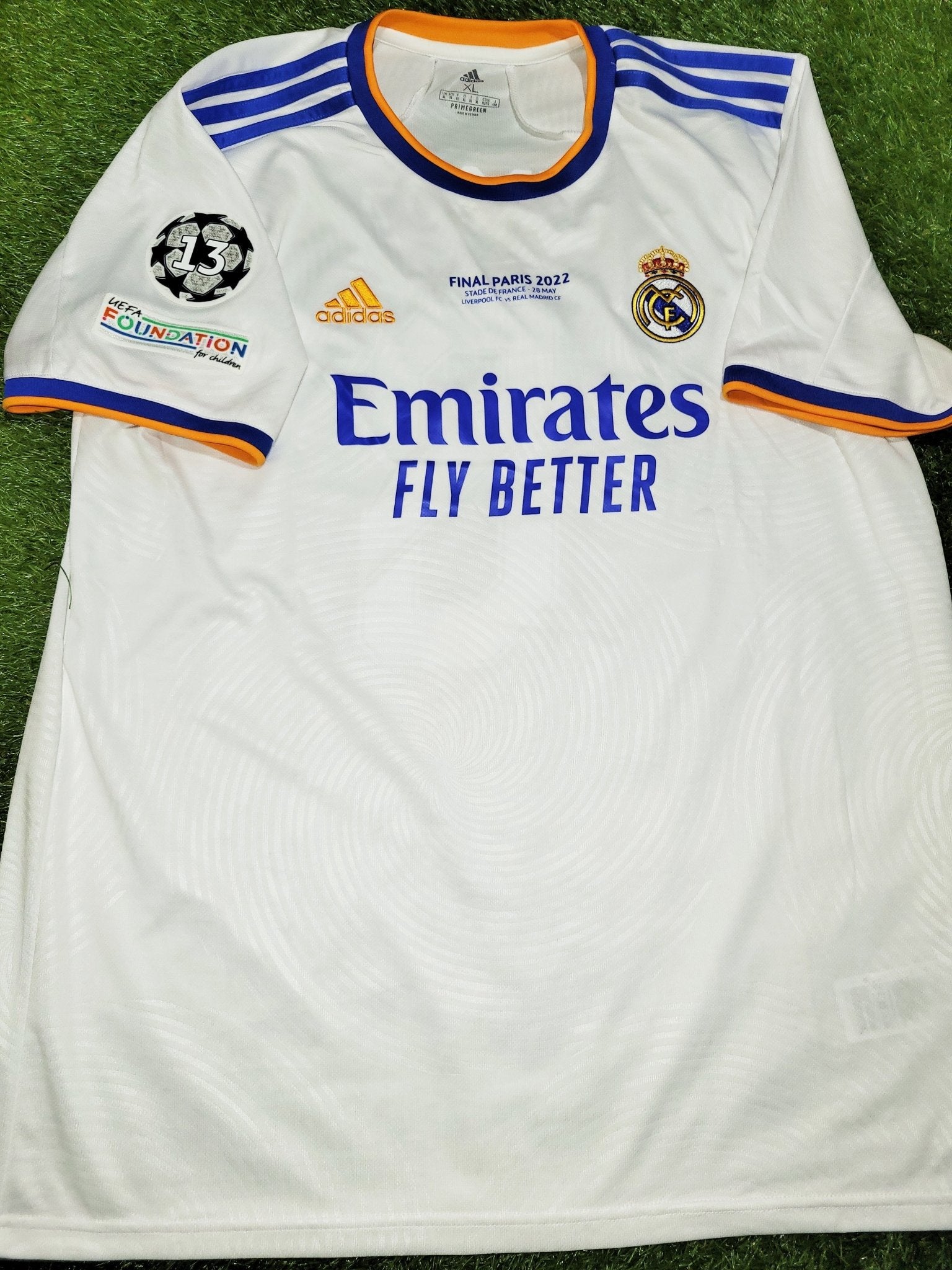 Kroos Real Madrid 2021 2022 UEFA FINAL Home Soccer Jersey Shirt XL SKU# GQ1359 Adidas