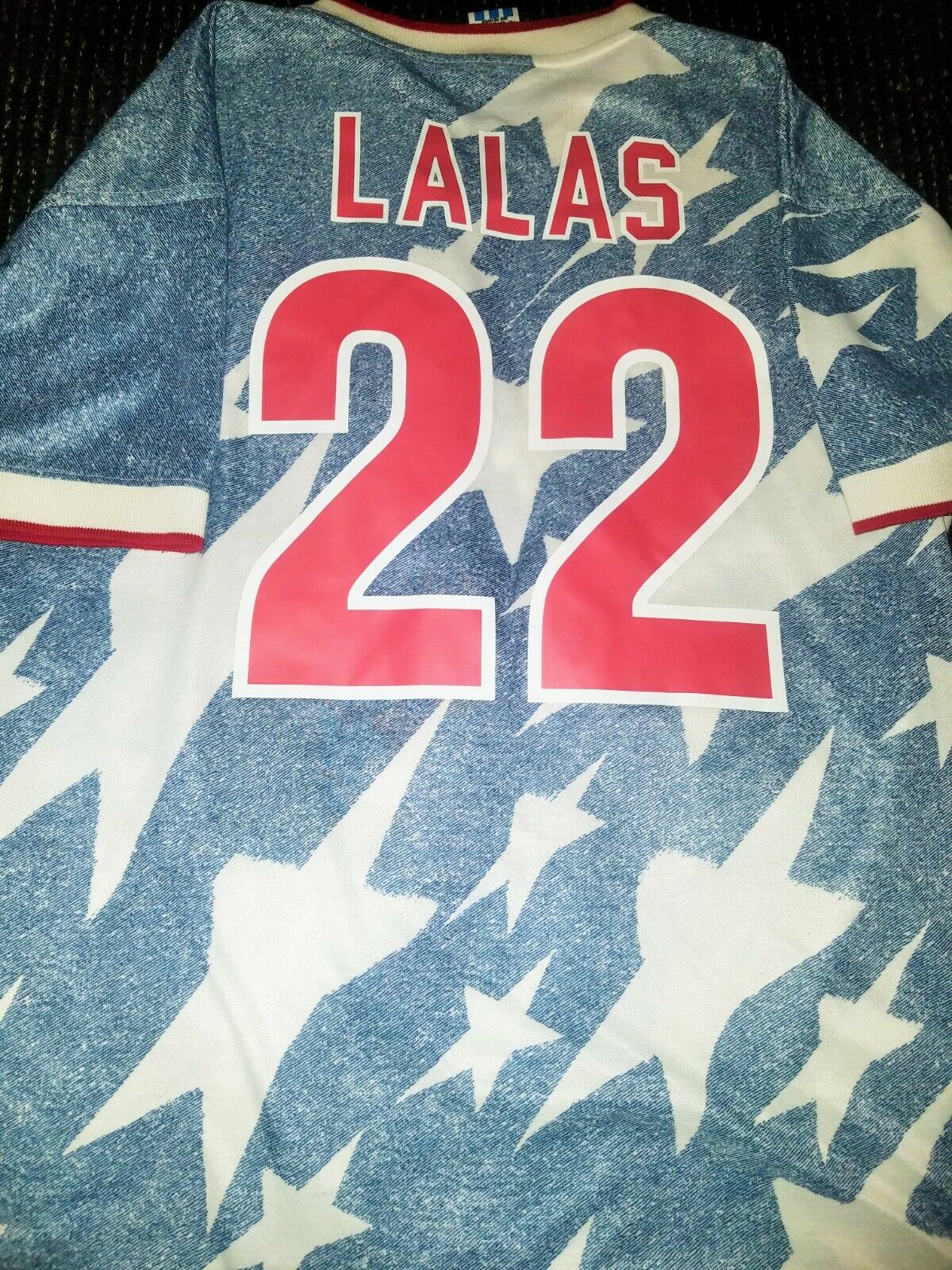 Lalas USA 1994 WC Jersey US Blue Denim Shirt Trikot Maglia XL - foreversoccerjerseys