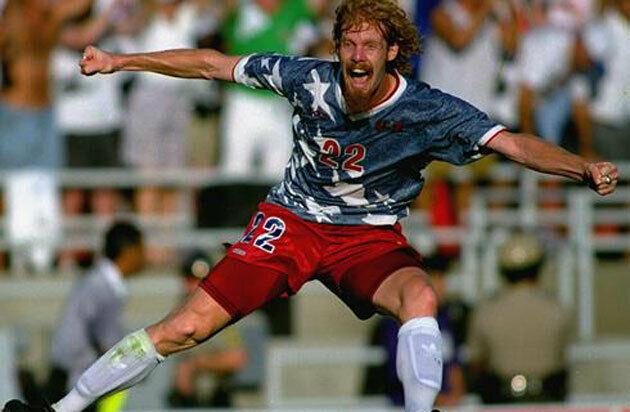 Lalas USA US Blue Denim 1994 WC Jersey Shirt Trikot Maglia M - foreversoccerjerseys