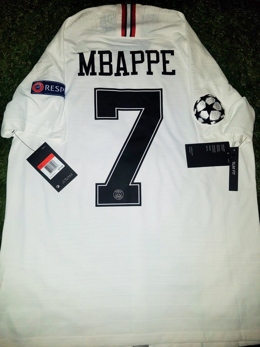 Mbappe Psg Paris Saint Germain JORDAN VAPORKNIT PLAYER ISSUE 2018 2019 White Jersey SKU# 918923-102 BNWT L foreversoccerjerseys