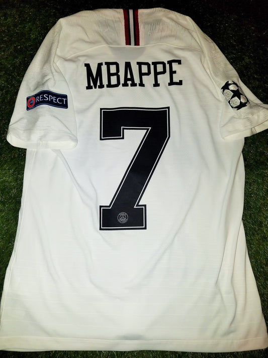 Mbappe Psg Paris Saint Germain JORDAN VAPORKNIT PLAYER ISSUE 2018 2019 White Jersey SKU# 918923-102 M foreversoccerjerseys