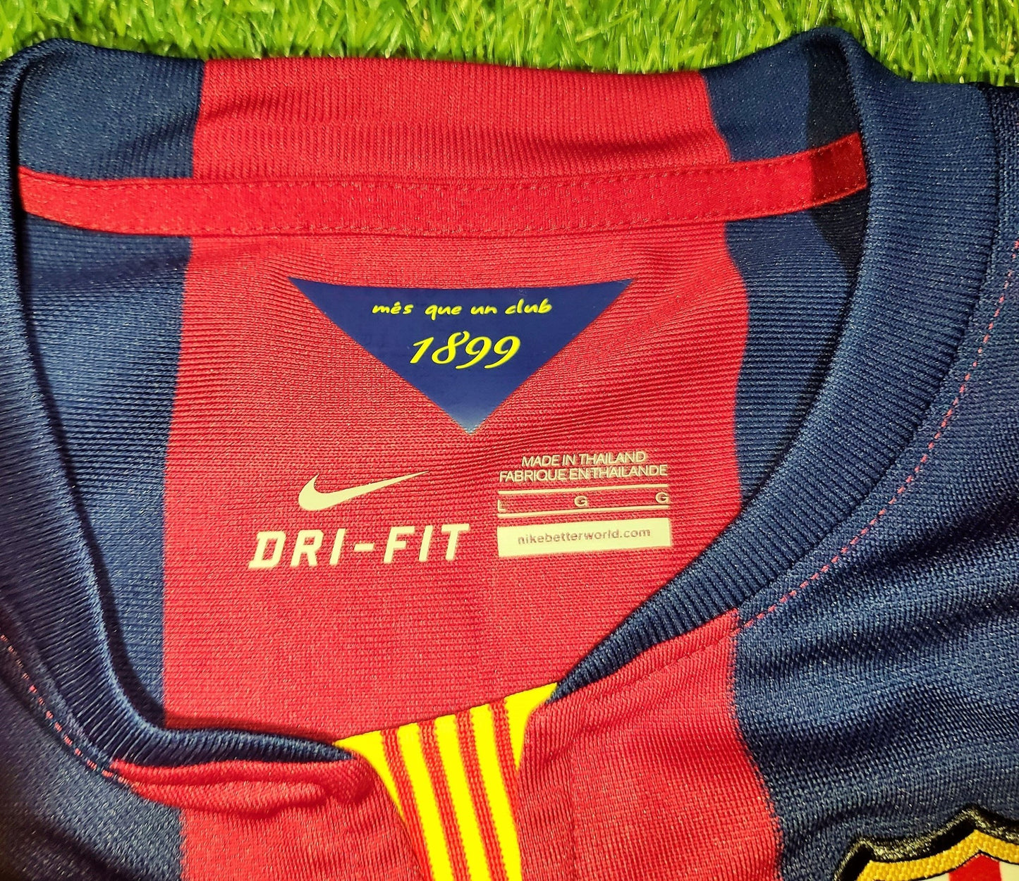 Messi Barcelona 2014 2015 TREBLE SEASON Jersey Shirt Camiseta L SKU# 618737-422 foreversoccerjerseys