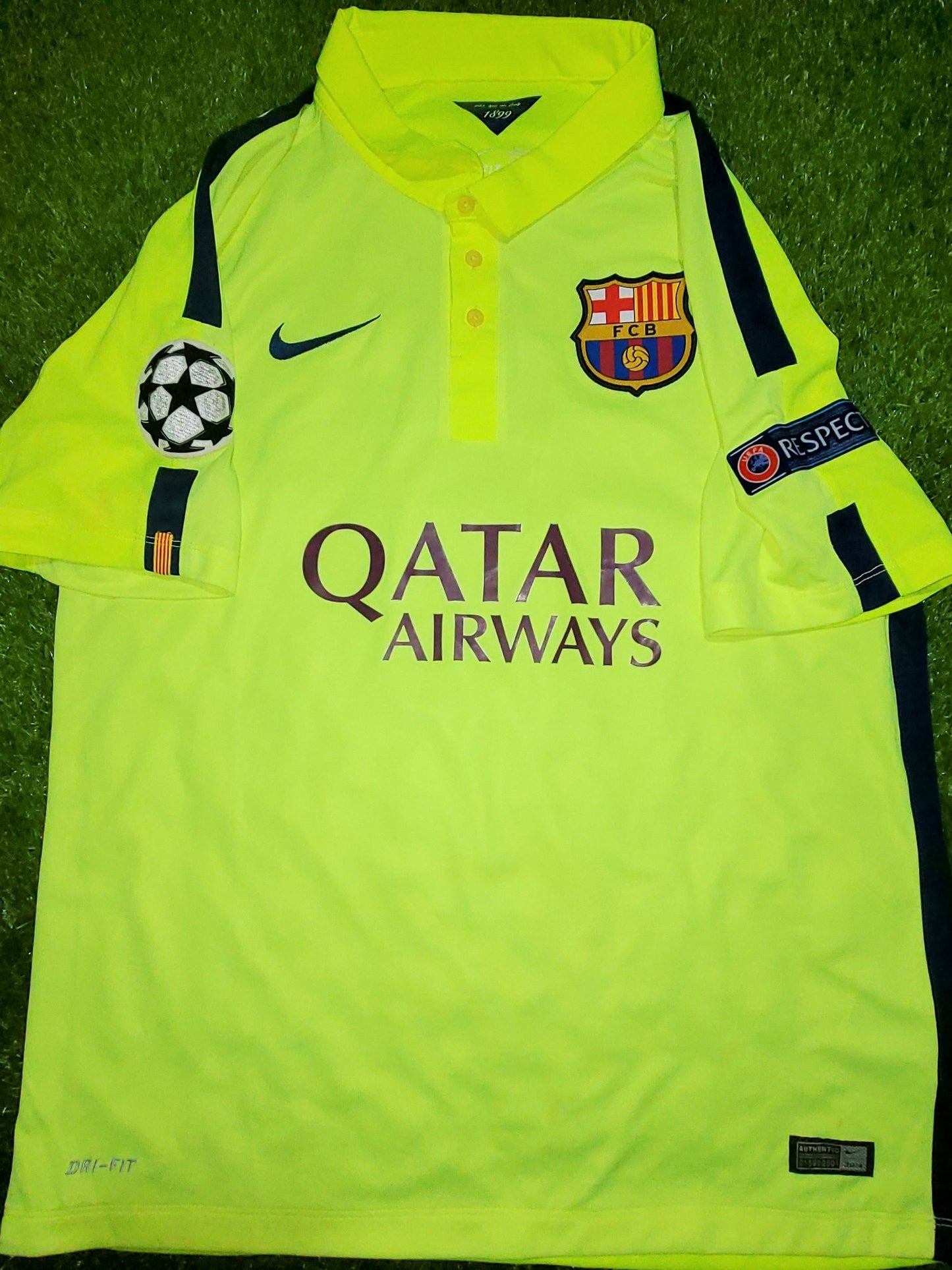 Messi Barcelona 2014 2015 TREBLE SEASON UEFA Jersey Shirt Camiseta L SKU# 631192-711 foreversoccerjerseys