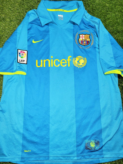 Messi Barcelona Anniversary 2007 2008 Blue Away Jersey Shirt Camiseta Maglia XL SKU# 237743-414 Nike