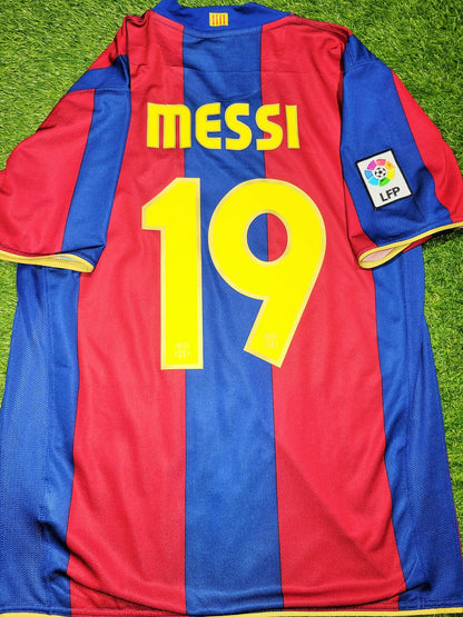 Messi Barcelona Anniversary 2007 2008 Soccer Jersey Shirt L SKU# 237741-655 Nike