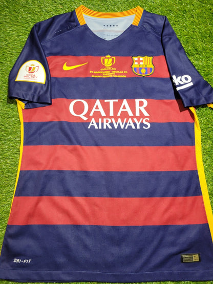 Messi Barcelona Player Issue COPA DEL REY FINAL 2015 2016 Soccer Home Jersey Shirt L SKU# 658790-422 Nike