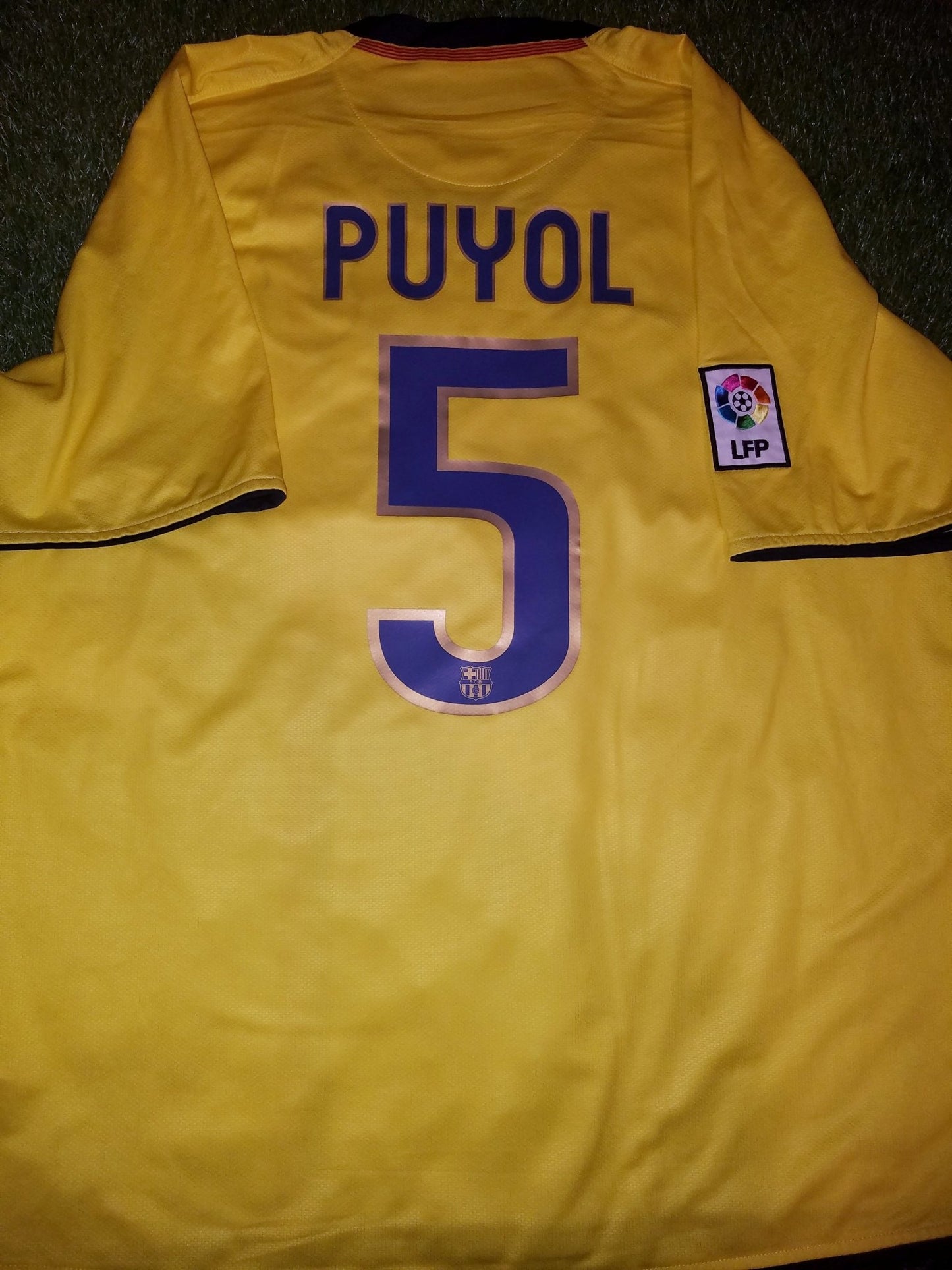 Puyol Barcelona TREBLE 2008 2009 Yellow Jersey Shirt Camiseta XL 286787-760 foreversoccerjerseys
