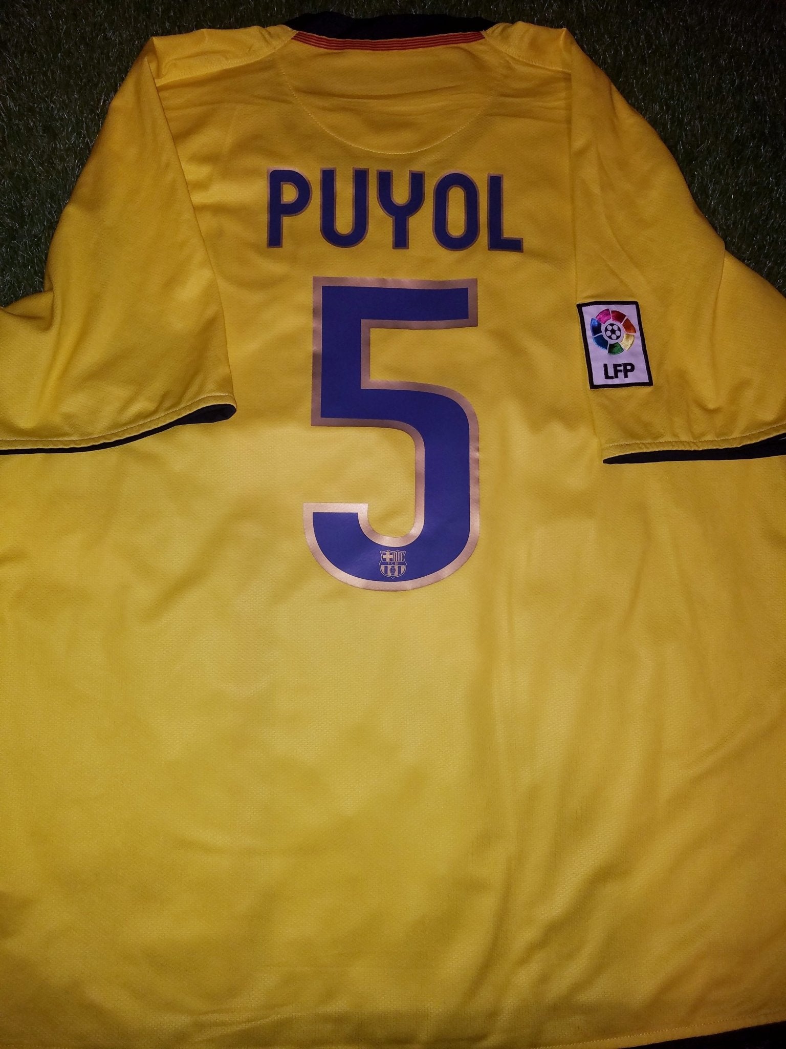 Puyol Barcelona TREBLE 2008 2009 Yellow Jersey Shirt Camiseta XL 286787-760 foreversoccerjerseys
