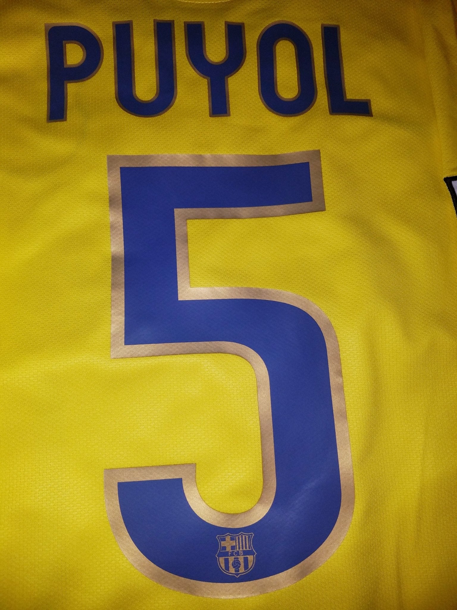 Puyol Barcelona TREBLE 2008 2009 Yellow Jersey Shirt Camiseta XL 286787-760 foreversoccerjerseys