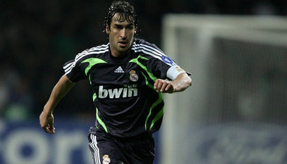 Raul Real Madrid 2007 2008 UEFA Third Black Jersey Shirt Camista Trikot SKU# 697225 foreversoccerjerseys