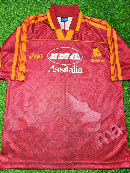 Totti As Roma Asics 1995 1996 Home Soccer Jersey Maglia Shirt M Asics