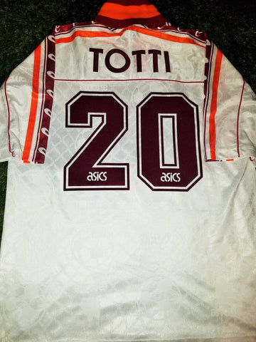 Totti As Roma Asics 1995 1996 White Jersey Maglia Shirt L foreversoccerjerseys