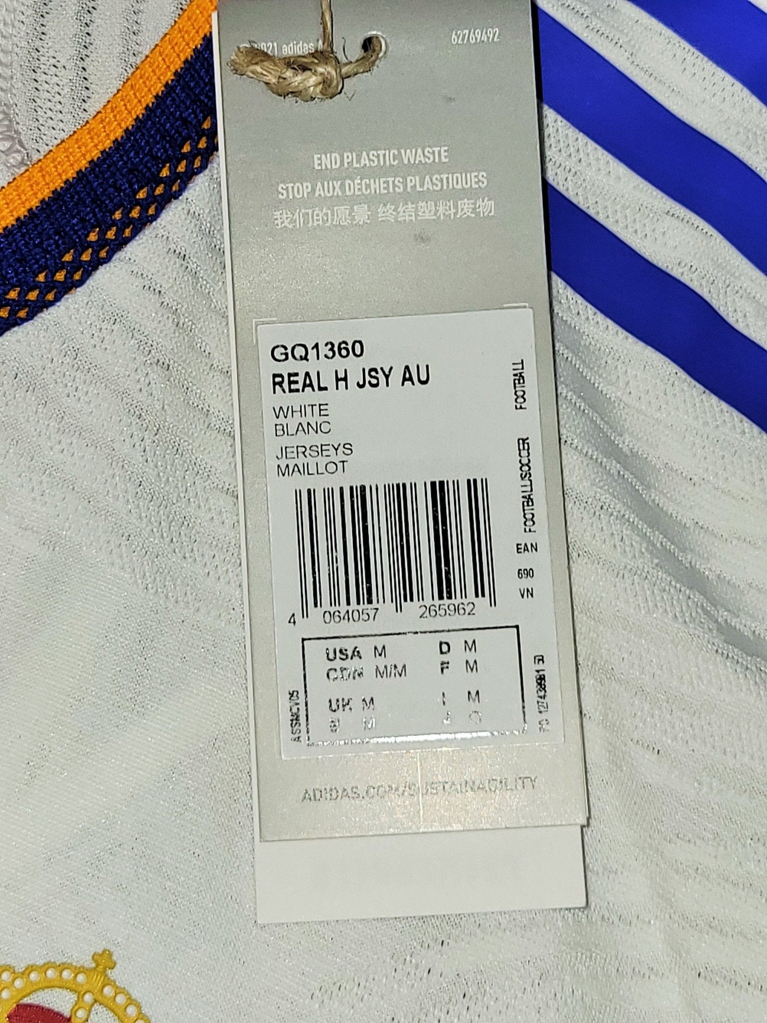 Vinicius Jr Real Madrid 2021 2022 Home PLAYER ISSUE Soccer Jersey Shirt BNWT M SKU# GQ1360 Adidas